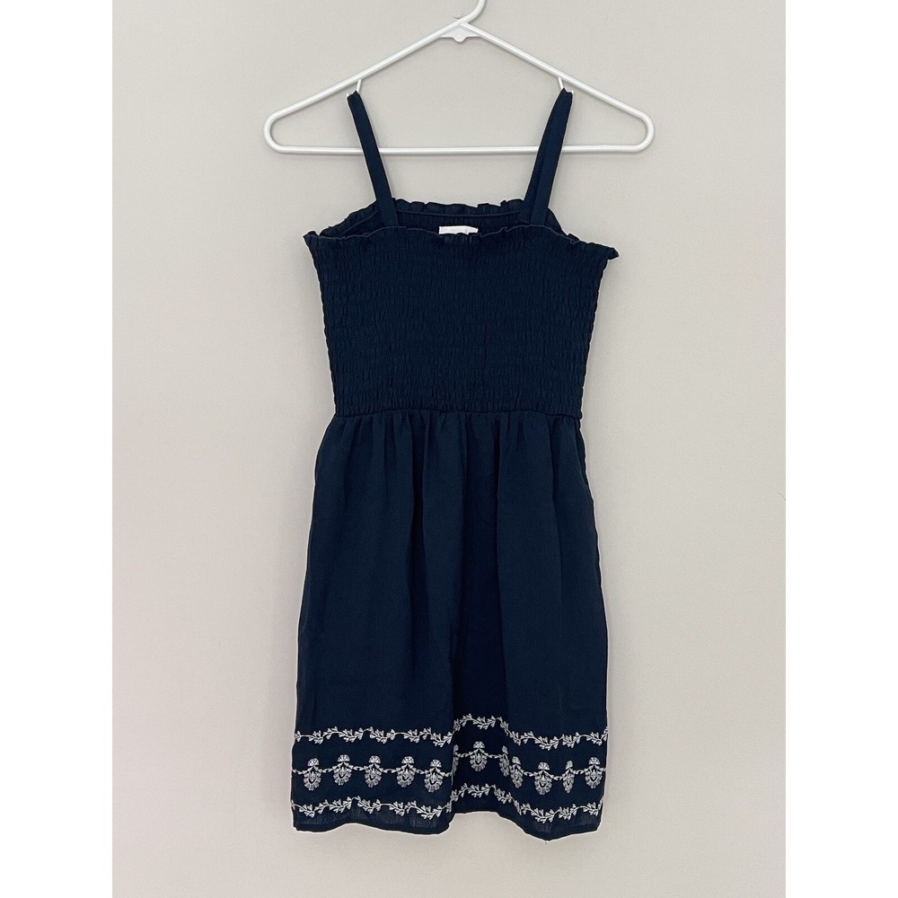 Girls Spring Sun Dress BCBGirls Blue Embroidered Hem Medium (10-12) Nautical